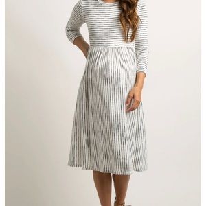 Ivory Ribbed Maternity Dress